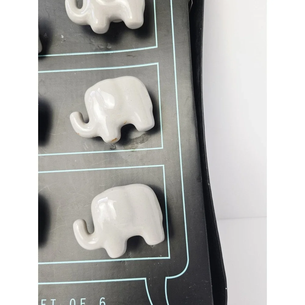Cynthia Rowley set of 6 Drawer Knobs New ceramic elephant kids bedroom nursery